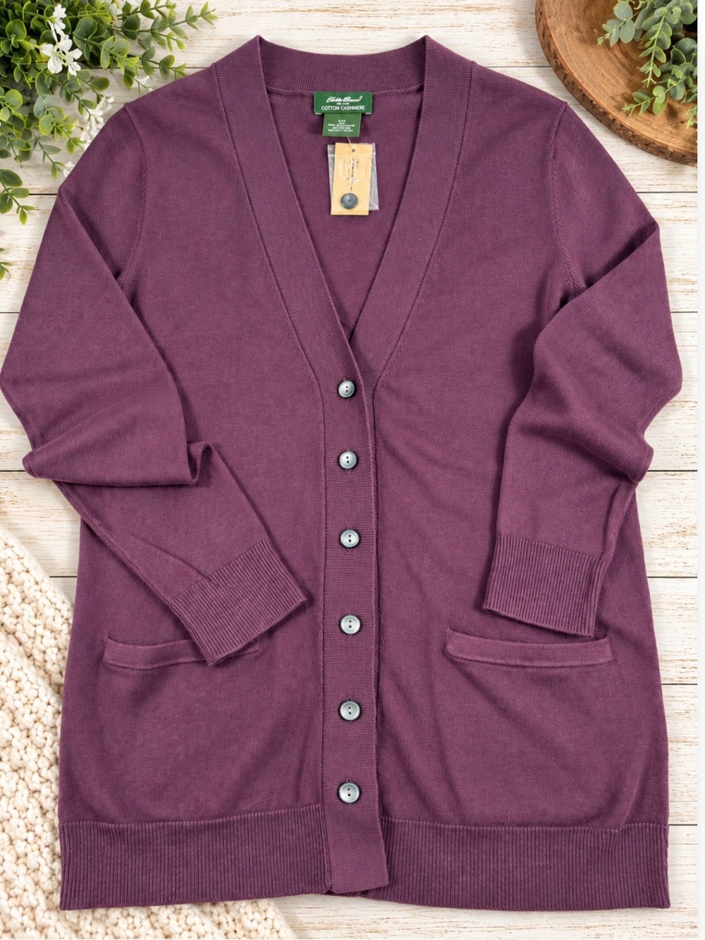 Eddie Bauer Cotton Cashmere Sweater S/P NWT